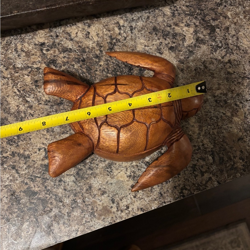 Artisan Carved Turtle Decor bowl in Rich Brown - Picture 3 of 4